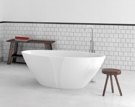 Ванна з каменю Marmorin Selia 156х83,5 см см окремостояча білий 719 156 020 xx x