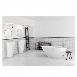 Ванна з каменю Marmorin Selia 156х83,5 см см окремостояча білий 719 156 020 xx x