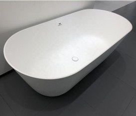 Ванна каменная отдельностоящая овальная Istone Ollie 170х75 см белый матовый WD65160