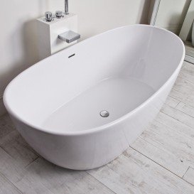 Ванна каменная отдельностоящая овальная Istone Marcella 180х85 см белый матовый WD6569