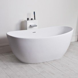 Ванна каменная отдельностоящая овальная Istone Marcella 180х85 см белый матовый WD6569