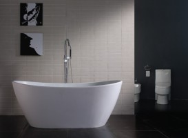 Ванна каменная отдельностоящая овальная Istone Marcella 180х85 см белый матовый WD6569