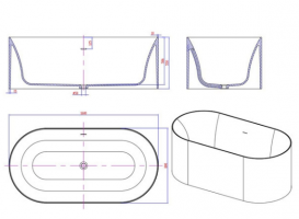 Ванна кам'яна окремостояча овальна Istone Eunice 160х80 см білий матовий WD65148