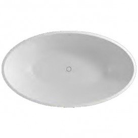 Ванна каменная отдельностоящая овальная Istone Qliuia 176х103 см белый матовый WD6556