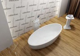 Ванна каменная отдельностоящая овальная Istone Qliuia 170х80 см белый матовый WD6599