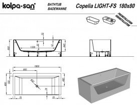 Ванна Kolpa San Copelia LIGHT-FS штучний камінь Kerrock/акрил 180x80 білий 590150