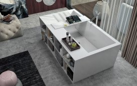 Ванна Kolpa San Copelia LUX-FS зі штучного каменю Kerrock 180x100 з полицями білий 936540