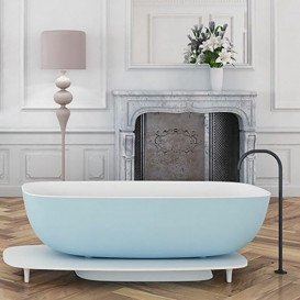 Ванна Kolpa San Milo-FS зі штучного каменю Kerrock 174x75 білий/блакитний 592480