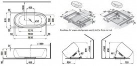 Ванна Laufen IL Bagno Alessi One 183х87 см отдельностоящая искусственный камень Sentec solid surface белый H2459720000001