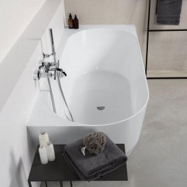 Ванна Laufen Pro 180х80 см угловая правая искусственный камень Marbond белый H2449550000001