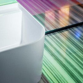 Ванна Laufen Sonar 160х81,5 см с отверстиями для смесителя искусственный камень Sentec solid surface белый H2203470000361