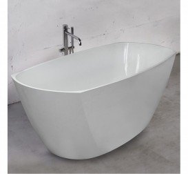 Ванна мармурова окремостояча Буль-Буль Albert 175х77х64 біла 10175001 + вбудований перелив