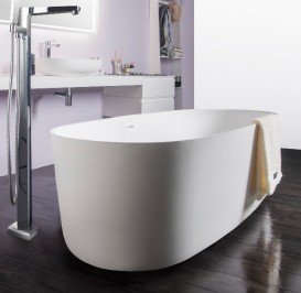 Ванна отдельно стоящая каменная Volle Solid surface 168х80 белый 12-40-036