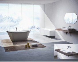 Ванна з штучного каменю Marmorin Pia 160,7х65,3 см окремостояча білий 588 160 020 xx x