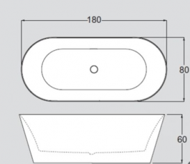Ванна отдельностоящая Gruppo Treesse Inka 180x80 V3880XBL000S
