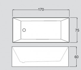 Ванна отдельностоящая Gruppo Treesse Ilia 170х75 белый/хром V3750XBL000S