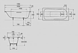 Ванна стальная Kaldewei Saniform Plus 170х75 см 3,5 мм 193 л белый 112600010001