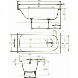 Ванна стальная Kaldewei Saniform Plus 180х80 см 3,5 мм 220 л белый 112800010001