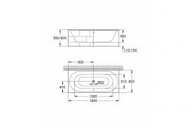 Ванна сталева вбудована Grohe Essence 1800х800 3962000H