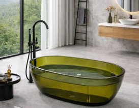 Ванна скляна VBI Vesuvio окремо 170х78 см зелений VBI-075004