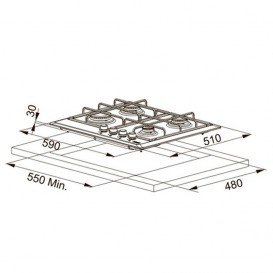 Варильна поверхня газова Franke Multi Cooking FHLM 604 4G CO E мідь 106.0263.749