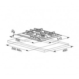 Варочная поверхность газовая Franke Smart FHM 604 3G TC SH E сахара 106.0037.680