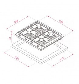 Варочная поверхность газовая Teka Total EX 60.1 4G нержавеющая сталь 40212205