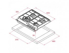 Варильна поверхня газова Teka UrbanColor GZC 64320 XBN LB капучино 112570092