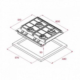 Варильна поверхня газова Teka UrbanColor GZC 64300 XBN чорний 112570034
