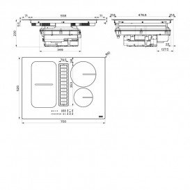 Варочная поверхность индукционная Franke Smart FSM 709 HI 70 см со встроенной вытяжкой и набором для рециркуляции черное стекло 340.0678.204