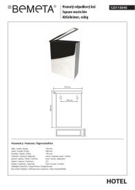 Ведро для мусора Bemeta Hotel 25 л нержавеющая сталь хром матовый 125115045