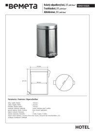 Ведро для мусора Bemeta Hotel 3 л нержавеющая сталь хром матовый 104315025