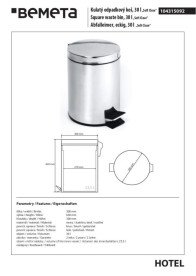 Відро для сміття Bemeta Hotel 30 л нержавіюча сталь хром 104315092