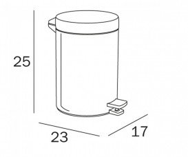 Відро для сміття Inda Hottelerie 3 л з кришкою і педаллю хром A04023 AL