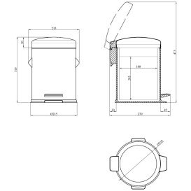 Відро для сміття Kroner KRP Graz-C406 5 л нержавіюча сталь/пластик хром CV035552