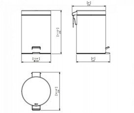 Відро для сміття Sonia Contract-Hospitality 5 л з педаллю нержавіюча сталь чорний матовий 188208