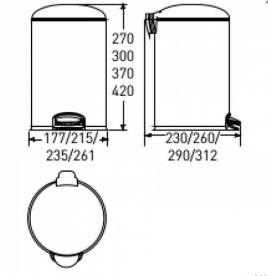 Відро для сміття Volle 3 л з педаллю хромоване 14-03-53ST