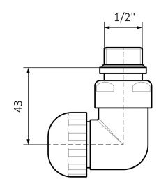 Вентиль Terma Cylinder трехосевой термостатический левый металл черный мат TGZTCM003