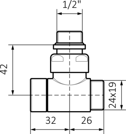 Вентиль запірний кутовий Terma чорний матовий TGZOCM001