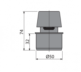 Вентиляційний клапан AlcaPlast d50 APH50