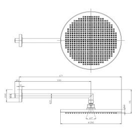 Верхний душ Bossini Apice Ø 280 мм с кронштейном хром H70430H00030005
