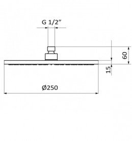 Верхній душ GRB Hydro Black 250 мм чорний 05020022