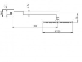 Верхній душ GRB Hydro з кронштейном хром 05027003