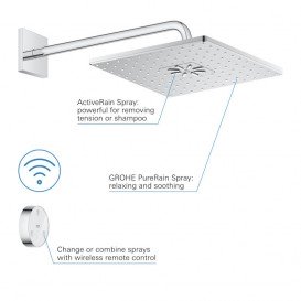 Верхний душ Grohe Rainshower 310 SmartConnect с душевым кронштейном хром 26642000