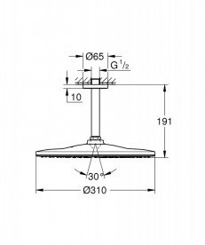 Верхній душ Grohe RainShower 310 мм з кронштейном хром 26560000