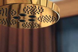 Верхній душ Hansgrohe Axor One Ø280 мм 2 режими зі стельовим тримачем поліроване золото 48494990