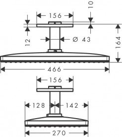 Верхній душ Hansgrohe Axor ShowerSolutions 1jet з власником хром 35277000