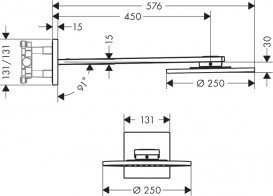 Верхній душ Hansgrohe Axor ShowerSolutions 250 2jet з власником хром 35296000