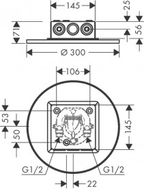 Верхній душ Hansgrohe Axor ShowerSolutions 300 1jet стельовий монтаж хром 35302000