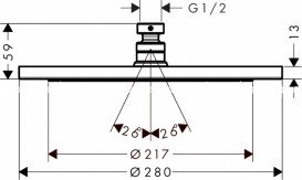 Верхній душ Hansgrohe Croma 280 круглий метал поліроване золото 26220990